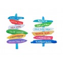 Set 2 magnets Frigo, Panneaux Direction Bord de Mer, H 8 cm