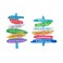 Set 2 magnets Frigo, Panneaux Direction Bord de Mer, H 8 cm