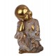 G&S Figurine Moine Bouddha Résine, Modèle Kanchana Doré. H 20 cm