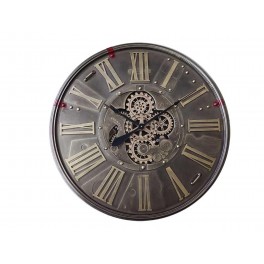 Horloge Murale indus, Cadran Mordoré et Chiffres en métal, Diam 80 cm