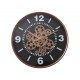 Horloge Murale Rétro Chic, Cuivre et Noir, Diamètre 40 cm