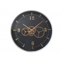 Horloge Murale Rétro Chic, Cuivre et Noir, Diamètre 50 cm