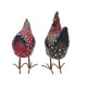 Set Poule et Coq en résine, Rouge et Marron, H 26 cm (Coq)