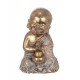 G&S Figurine Moine Bouddha Résine, Modèle White & Gold, Hauteur 15 cm