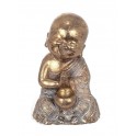 G&S Figurine Moine Bouddha Résine, Modèle White & Gold, Hauteur 15 cm