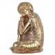 SIGNES GRIMALT Déco Zen et Méditation : Grand Bouddha doré, Tête sur Genou, Hauteur 33 cm