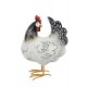 Figurine Poules Résine, Collection Deft, Modèle Noir et Blanc, H 24,50 cm