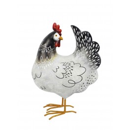 Set Poule et Coq en résine, H 10 cm (coq)