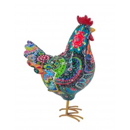 Set Poule et Coq en résine, H 10 cm (coq)