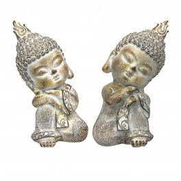 Vidal Regalos Figurine Résine Bouddha Assis x2 Modèles 17 cm