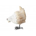 Poule, Style Rétro ou Industriel, Résine, Noir et Blanc, L 20 cm