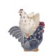 Figurine Poule et Coq, Rétro et Fantaisie, Blanc et Noir, H 17 cm