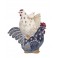 Figurine Poule et Coq, Rétro et Fantaisie, Blanc et Noir, H 17 cm