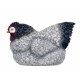 Grande Figurine Poule couveuse, Noir et Grise, L 23 cm