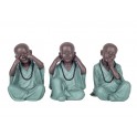 SIGNES GRIMALT Set 3 Figurines Moines Bouddhas de la Sagesse, Collection Baby Zen, Hauteur 25 cm