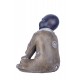 SGRIMALT Figurine Moine Bouddha Assis, Modèle Kanchana Taupe et Miroirs, H 19 cm