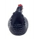 Grande Poule Noire en Résine, Collection DEFT, L 24 cm