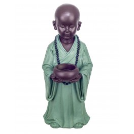 SIGNES GRIMALT Grand Moine Bouddha Debout, Coupe à offrandes et Bougie, Collection Baby Zen, H 30 cm