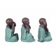 SIGNES GRIMALT Set 3 Figurines Moines Bouddhas de la Sagesse, Collection Baby Zen, Hauteur 25 cm
