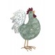 Set Poule et Coq en résine, Motif Cachemire et Style Shabby Chic, H 23 cm