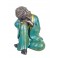 SGRIMALT Déco Zen : Bouddha Tête sur Genou 2, Collection Blue Faith, H 20 cm