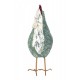 Figurine Poule en résine, Motif Cachemire et Style Shabby Chic, H 23 cm