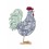 Figurine Coq en résine, Motif Cachemire et Style Shabby Chic, H 23 cm