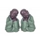 SGRIMALT Set 2 Grands Bouddha Baby Zen Assis, Collection Baby Zen, H 29 cm