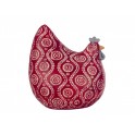 Figurine Poule Rouge, Collection DEFT, Motif Mandala sculpté, L 16 c