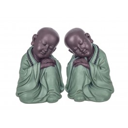 SGRIMALT Set 2 Grands Bouddha Baby Zen Assis, Collection Baby Zen, H 29 cm