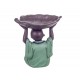 SGRIMALT Déco Zen & Ethnique Baby Zen : Baby Bouddha & Coupelle Feuille, Vert, H 20 cm