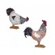 Set Poule et Coq en résine, Design ludique et coloré, H 26 cm (Coq)