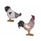 Set Poule et Coq en résine, Design ludique et coloré, H 26 cm (Coq)