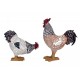 Set Poule et Coq en résine, Design ludique et coloré, H 26 cm (Coq)