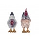 Set Poule et Coq en résine, Design ludique et coloré, H 26 cm (Coq)