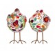 Set Poule et Coq avec motifs fantaisie, Collection BOTANIK, H 16,5 cm