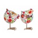 Set Poule et Coq avec motifs fantaisie, Collection BOTANIK, H 16,5 cm