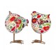 Set Poule et Coq avec motifs fantaisie, Collection BOTANIK, H 16,5 cm