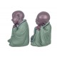 SGRIMALT Set 2 Grands Bouddha Baby Zen Assis, Collection Baby Zen, H 29 cm