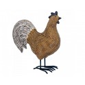 Poule, Style Rétro ou Industriel, Résine, Noir et Blanc, L 20 cm