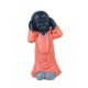 Statuette : Les 3 moines de la sagesse debout Color Line, H 24 cm