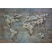 Tableau sur Bois & Métal 3D : Planisphère, Gris anthracite, L 120 cm