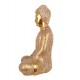 Statuette Bouddha XL : Modèle White & Gold, H 51 cm