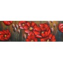 Tableau sur Métal 3D : Les coquelicots rouges, L 120 cm
