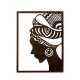 Déco murale métal : Set 2 cadres Visages d'africaines stylisés, H 45 cm
