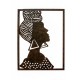 Déco murale métal : Set 2 cadres Visages d'africaines stylisés, H 45 cm