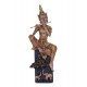 SIGNES GRIMALT Zen et Méditation : Bouddha Musicien Flutiste sur Socle, Collection KHANBURI, Hauteur 36 cm