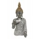 SIGNES GRIMALT Statue en résine, Buste de Bouddha argentée, Collection Lotus Blanc, Hauteur 27 cm