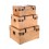 Set 3 Malles dorées : Modèle Rétro Bois MDF, L 65 cm (Grand)