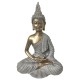 SIGNES GRIMALT Figurine Bouddha en résine élégant, Tenue drapée et Couleurs claires, Collection Flores, Hauteur 27 cm